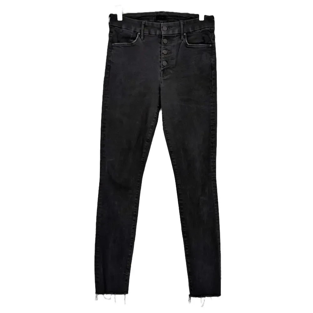 MOTHER The Pixie Ankle Fray Skinny Jeans in Not Guilty size 28